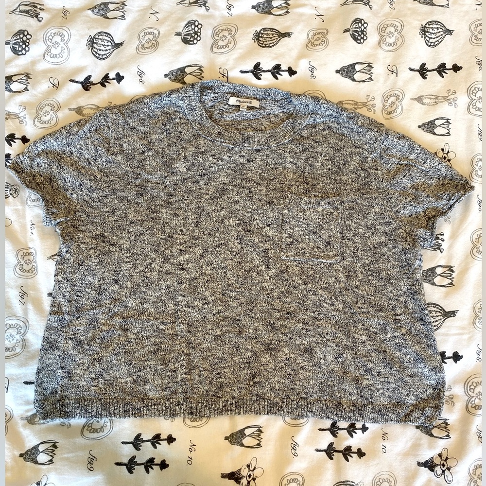 Madewell cotton short sleeve cropped sweater